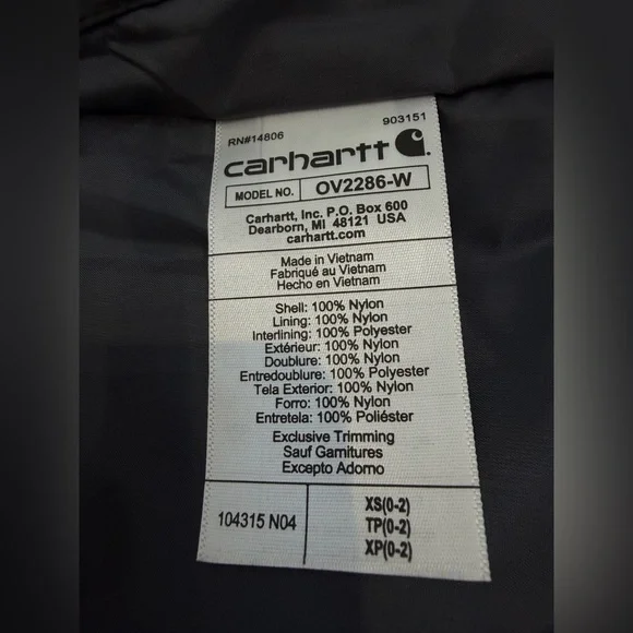 Carhartt Women Rain Defender Insulated Vest Black Relaxed Fit XS - Picture 6 of 10